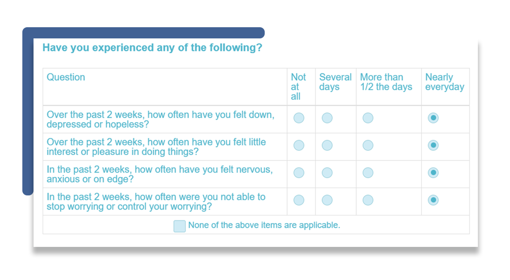 Automated health screen - blue