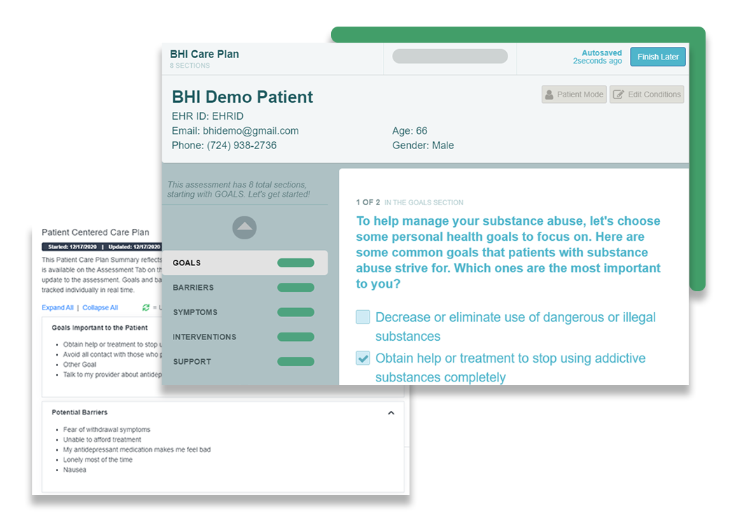 Create update care plans - green