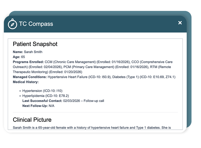 TC Compass Smart Summary feature.